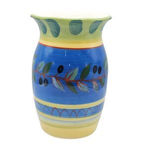Vintage Certified International Pamela Gladding Hand-Painted Ceramic Vase 9.3inH